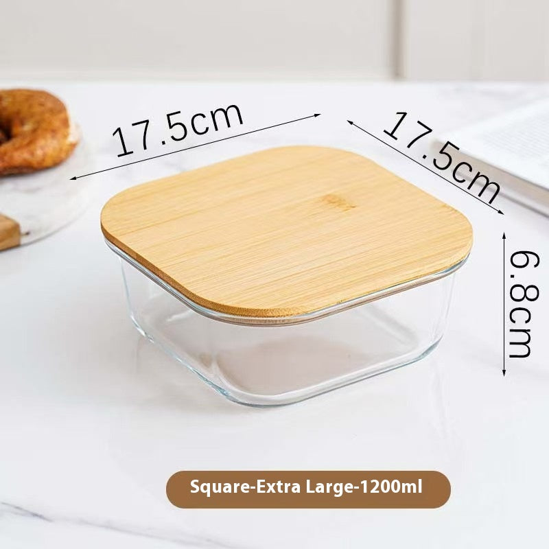 Glass Lunch Box Set with Microwave Heating - Multiple Sizes