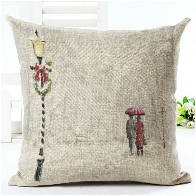 Christmas Santa Claus Pillowcase Cushion Cover - Festive Home Decor 45x45cm