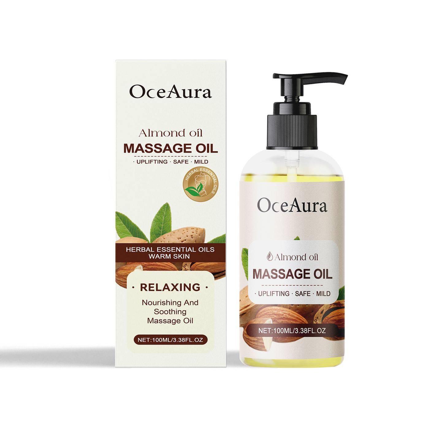 Almond Hydrating Body Oil - Moisturizing Massage Essential Oil 100ml