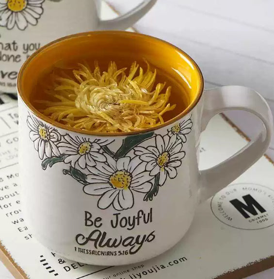 Large-Capacity Underglaze Colored Ceramic Mug - Microwave & Dishwasher Safe