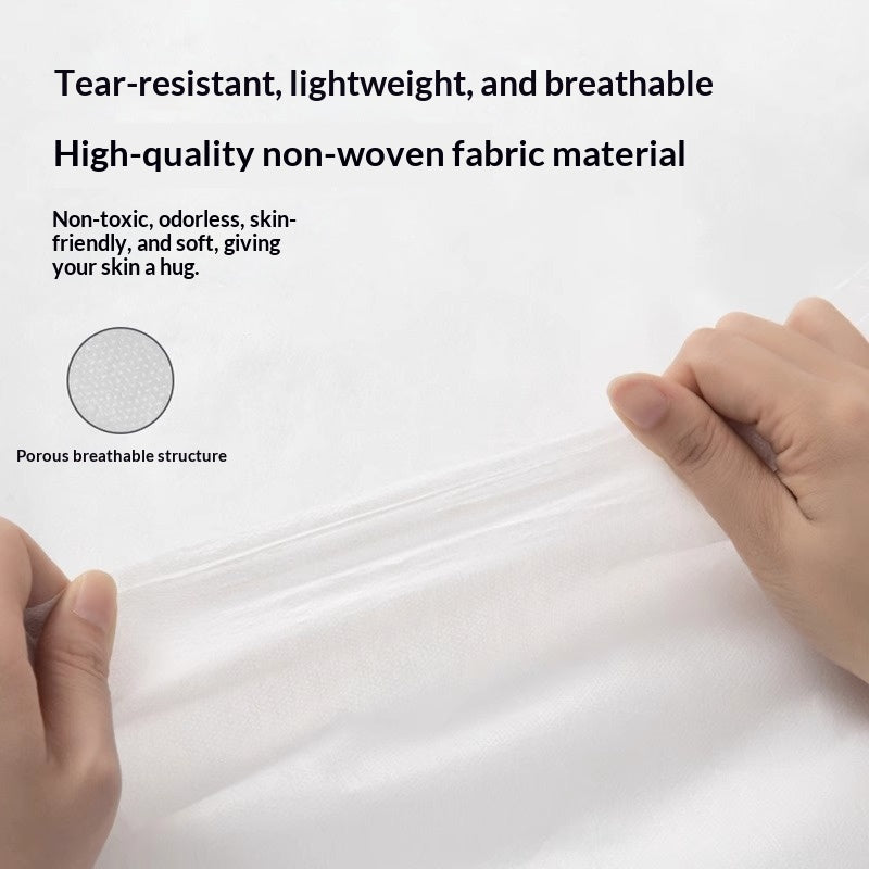Disposable Bed Sheet Duvet Cover and Pillowcase Bedding Set - White or Printed