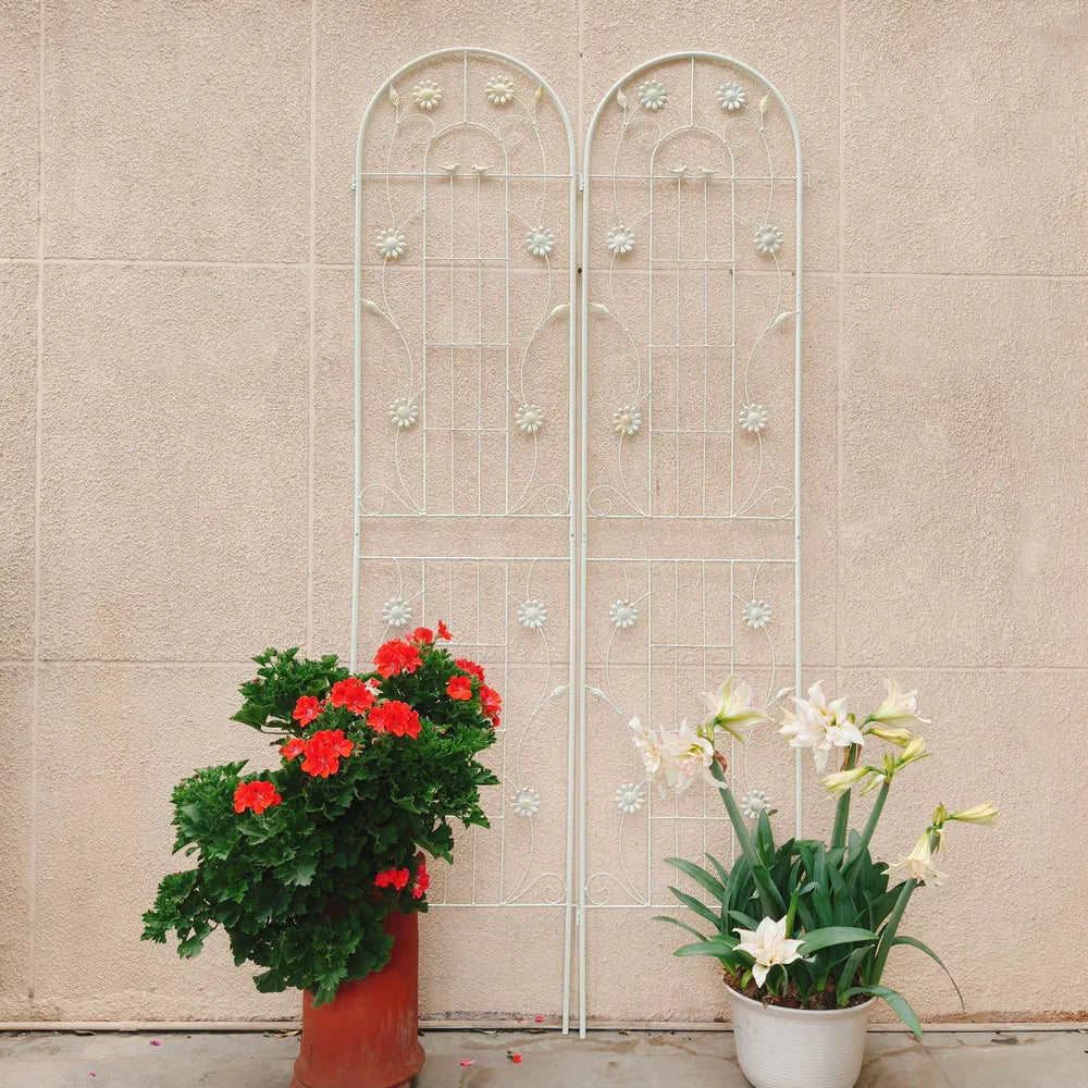 Metal Garden Trellis - 86.7" x 19.7" Rustproof Support for Climbing Plants
