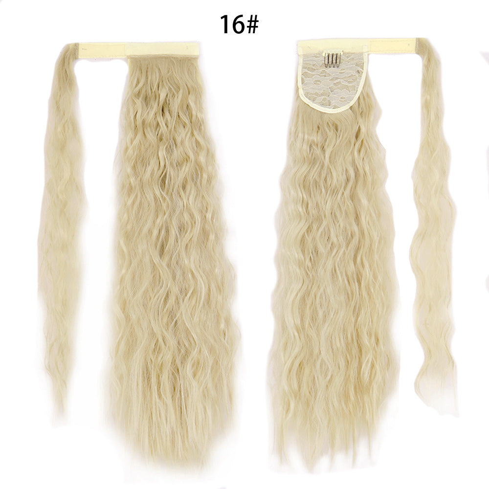 Water Wave Ponytail Wig with Velcro Band High Temperature Synthetic Hair