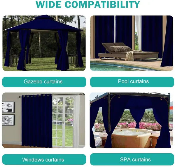 Luxurious Wool Outdoor Curtain 50x96 Inches - Sound-Absorbing Design