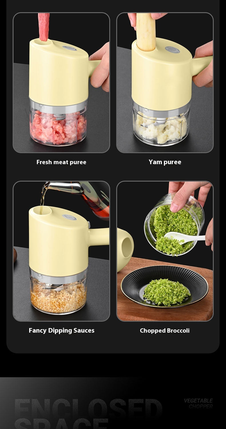 Wireless Garlic Grinder Electric Crusher with Food-Grade Plastic - Beige