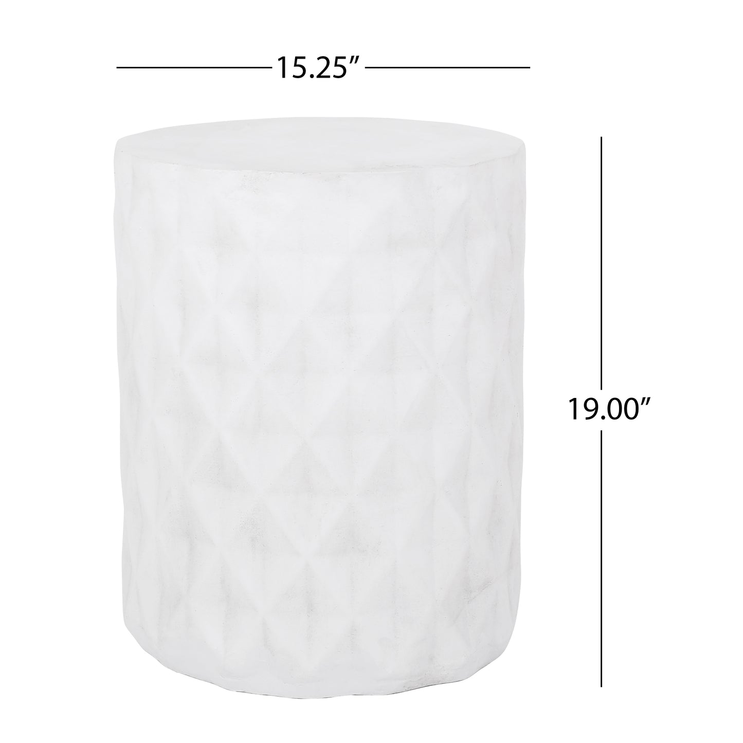 Lightweight Concrete Side Table - Antique White