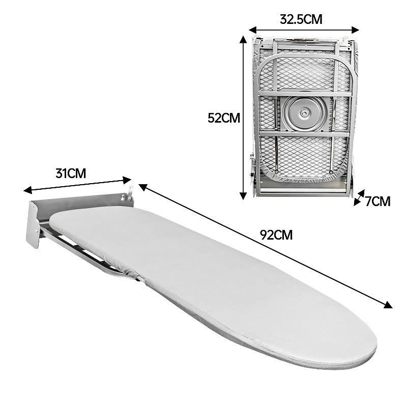 Retractable Wall-Mounted Ironing Board with Swivel Lid - Modern Home Storage