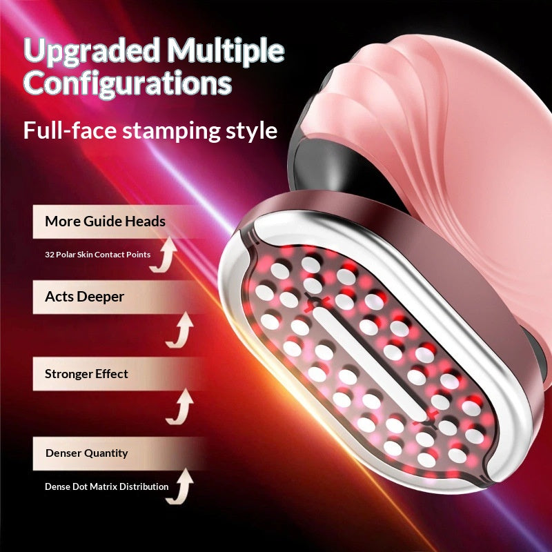 Large Iron Massage Device for Face Skin Care - Pink Home Use Beauty Tool