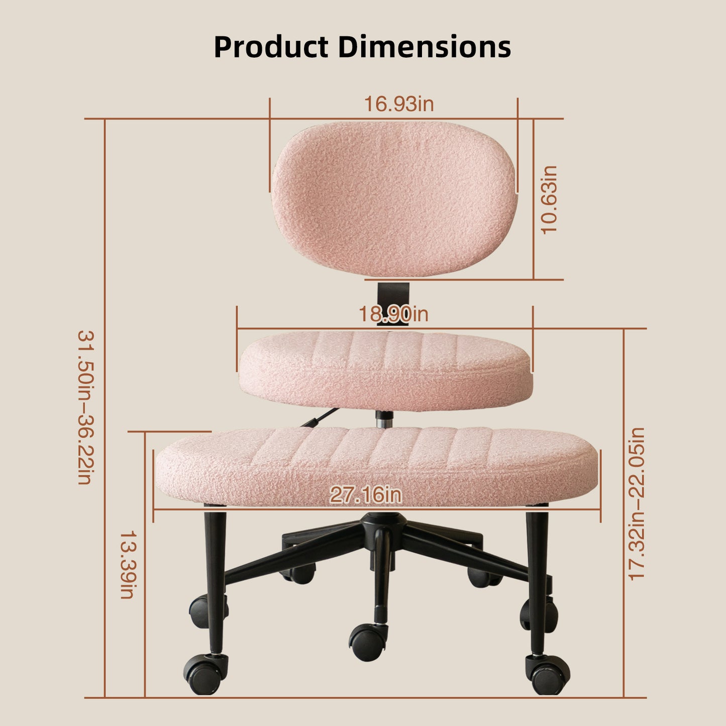 Ergonomic Office Chair with Back Support - Pink Meditation Design