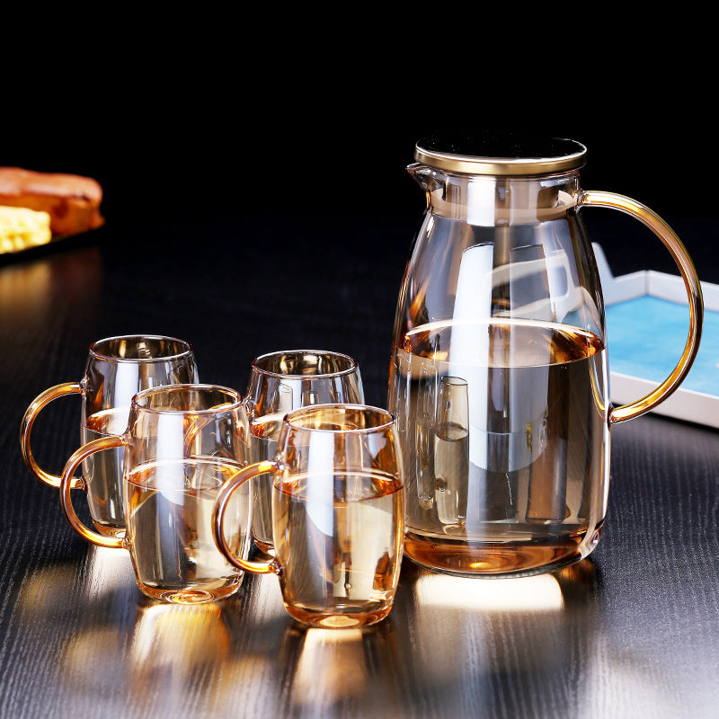 Colorful Glass Water Bottle with Borosilicate Material and Teapot Options