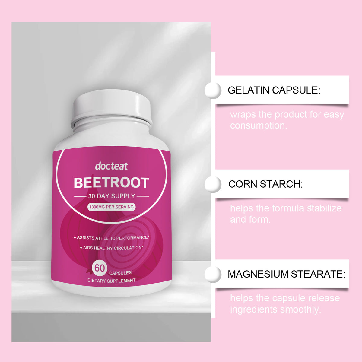 Beet Root Extract Capsules - Dietary Fiber Support