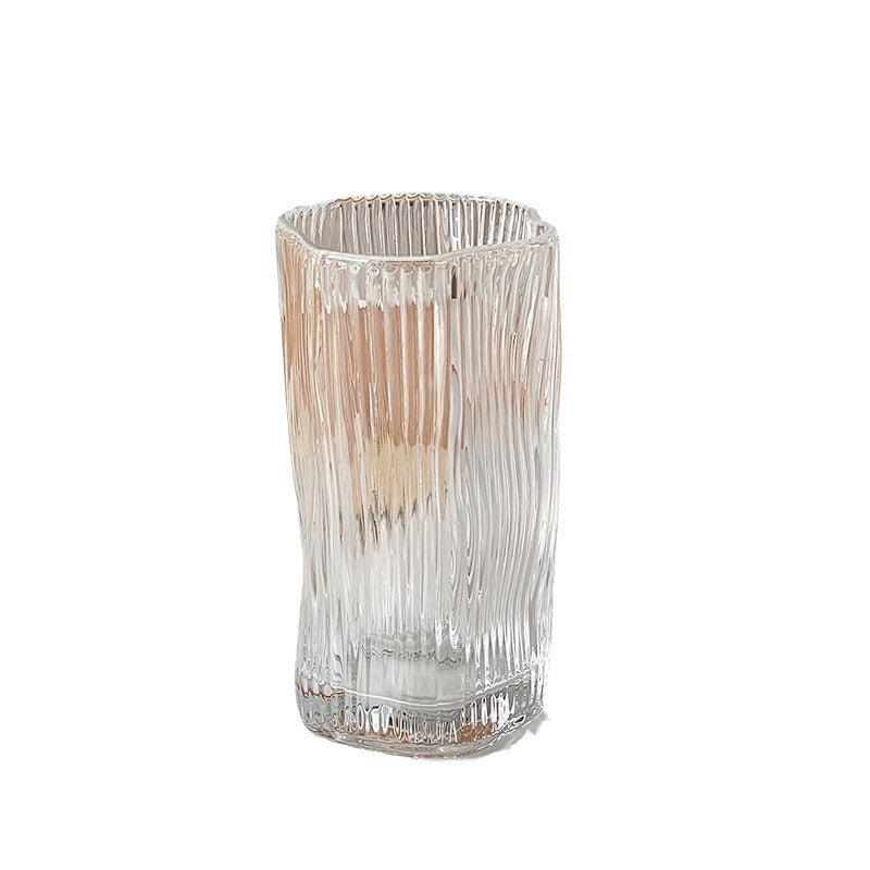 Irregular Glass Mug - Transparent, Rain & Fog, Stripes | 275ml, Set Options