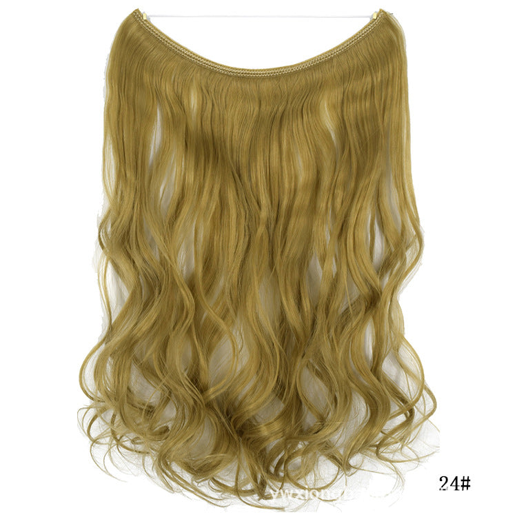 Seamless Hair Extension Wig Set for Women - High-Temperature Fiber, Multiple Colors