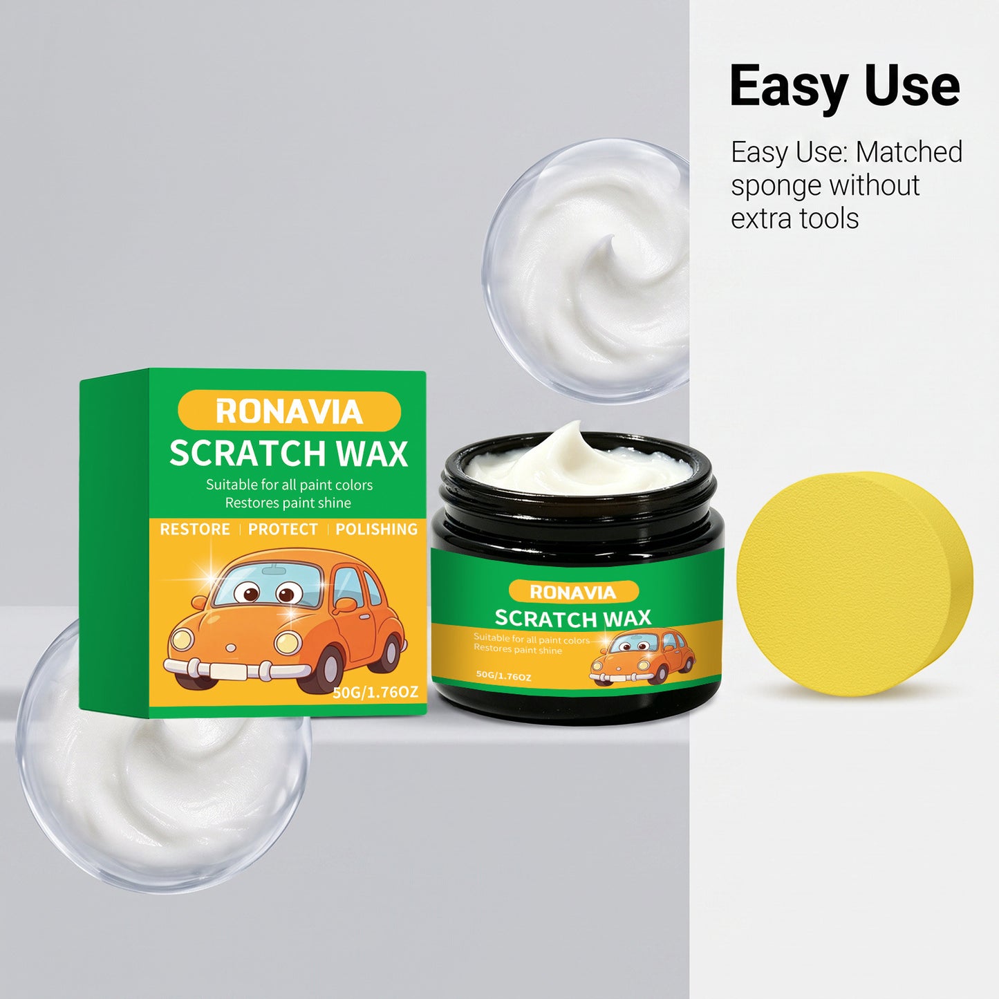 Car Scratch Repair Wax 50g - Vehicle Paint Care & Polishing Solution
