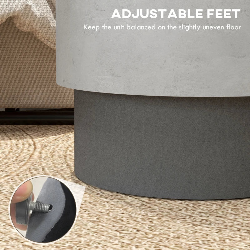Round Lightweight Accent Table with Concrete Finish - Gray