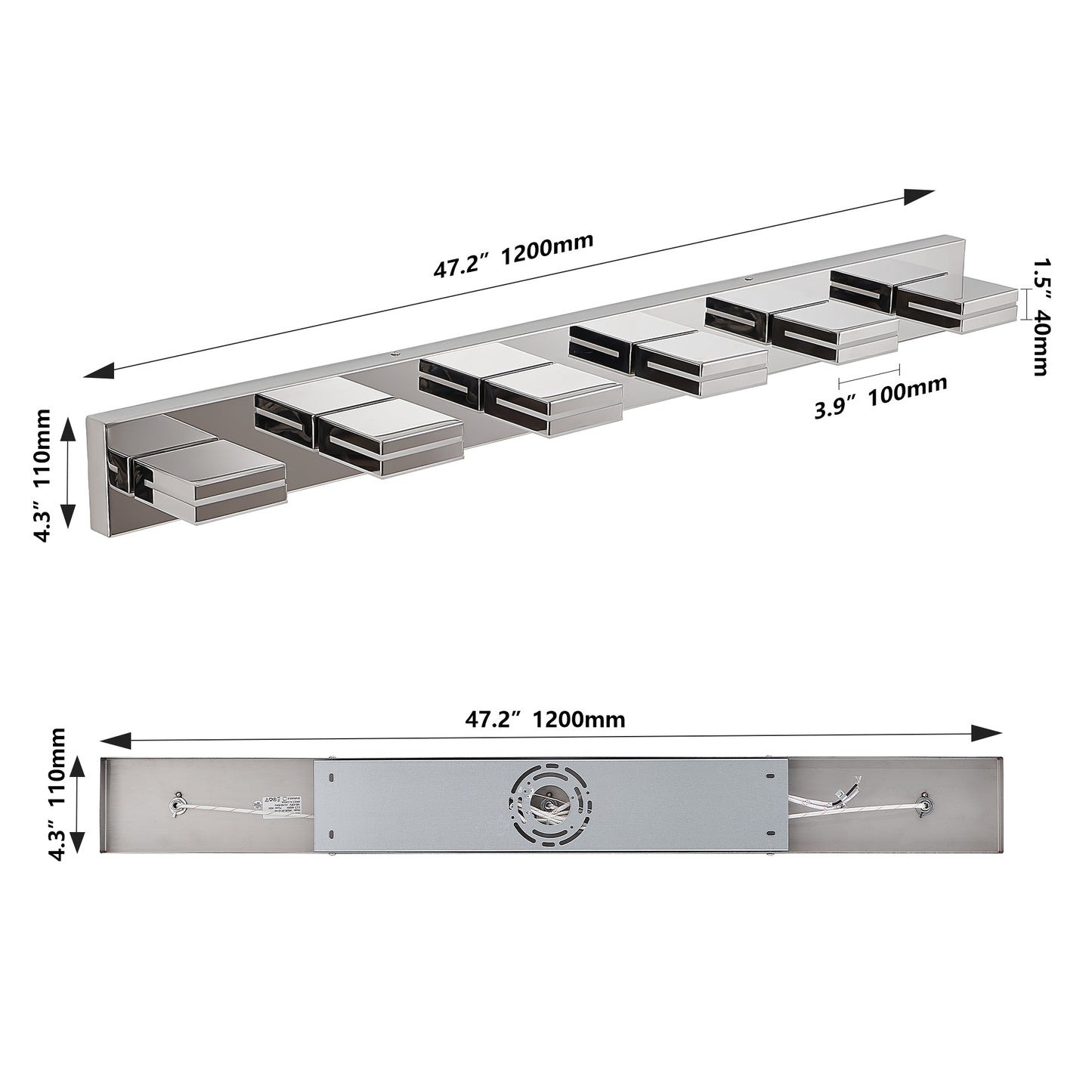Modern Chrome LED Vanity Light - 6-Light Wall Sconce for Bathroom