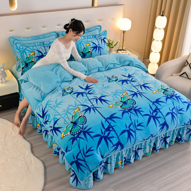 Double-Sided Milk Fiber Bedding Set - Extra Thick Home Textiles