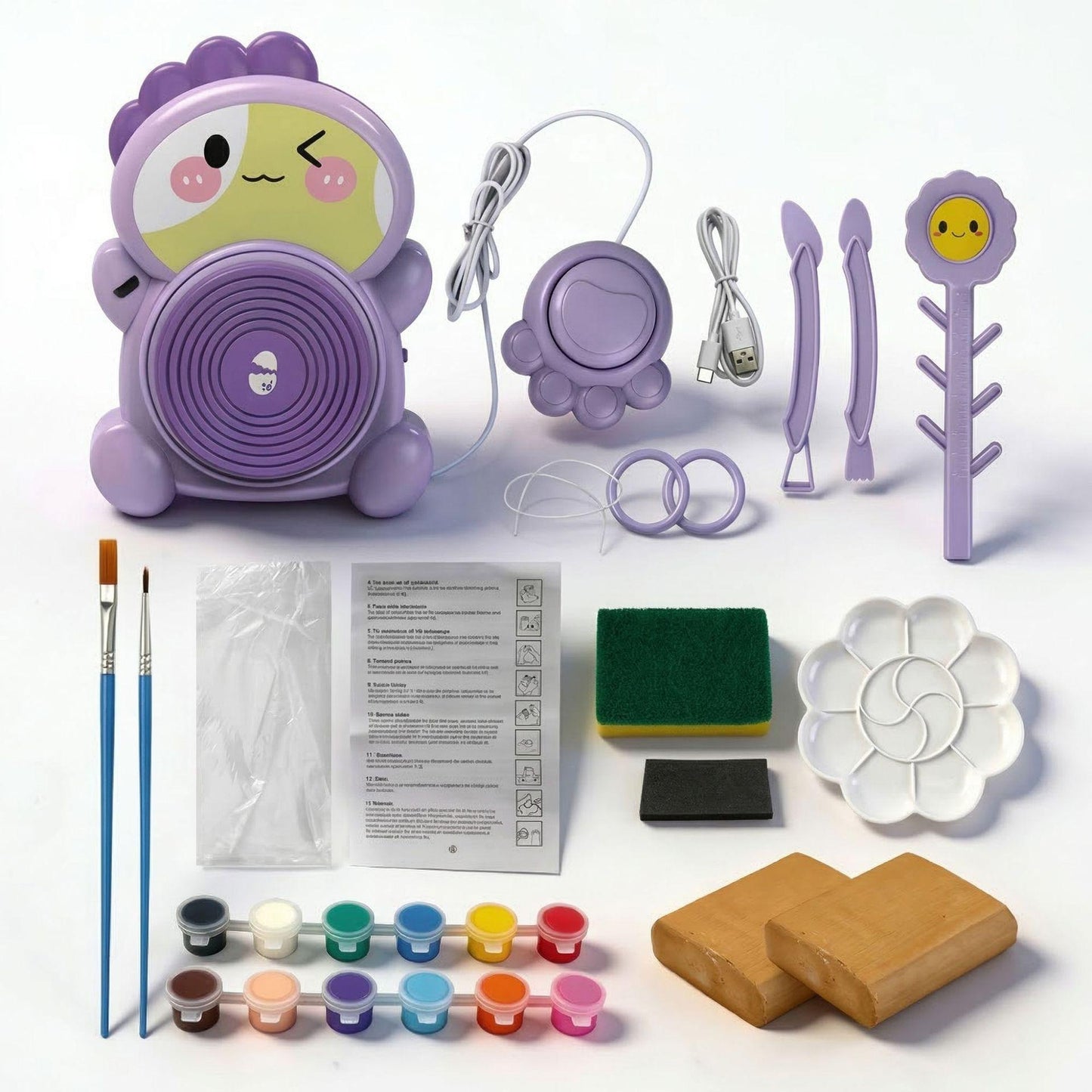 Electric Pottery Wheel for Kids & Adults - Child-Parent Interactive Clay Machine
