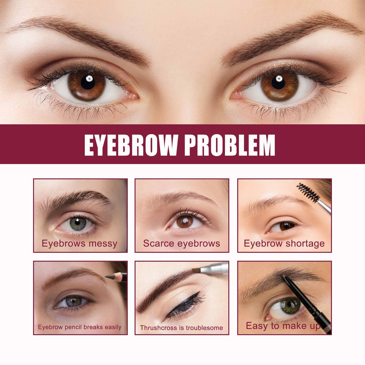 Multi-Functional Eyebrow Makeup Kit - Waterproof Gel and Precision Brush Set