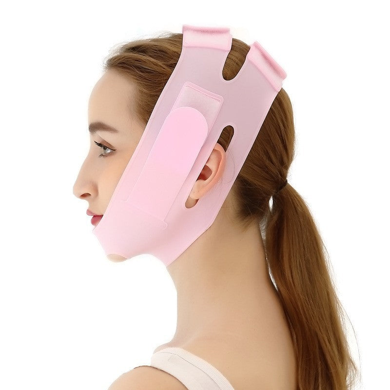 Silicone Face Slimming Mask Bandage - Pink Face Lift Correction Device