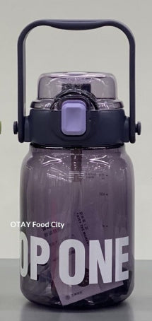 Leak-Proof Drop-Resistant Large Capacity Plastic Water Cup with Straw