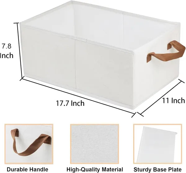 Pack Of 3 Large Capacity Storage Bins Closet Organizer System, Sturdy