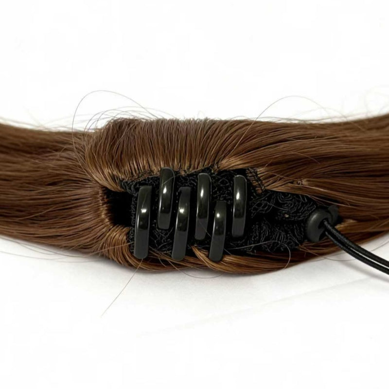 Long Straight Ponytail Extension - Drawstring Ombre Brown Hairpiece