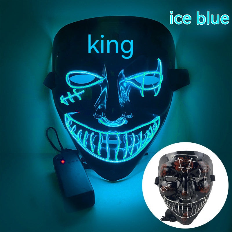 LED Halloween Mask Luminous Party Mask with V-Shaped Pirate Eye Design