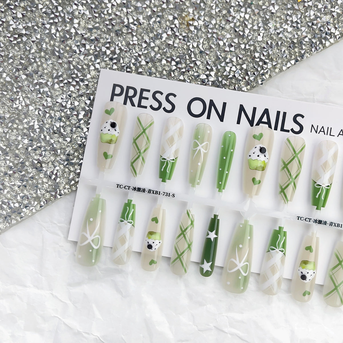 Summer Nail Stickers Set with Glossy and Frosted Sealing Layers - Cool Ice Cream Design