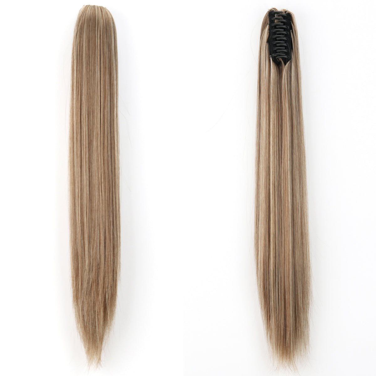 Long Straight Synthetic Wig with Ponytail Claw Clip - Chemical Fiber Hair Extension