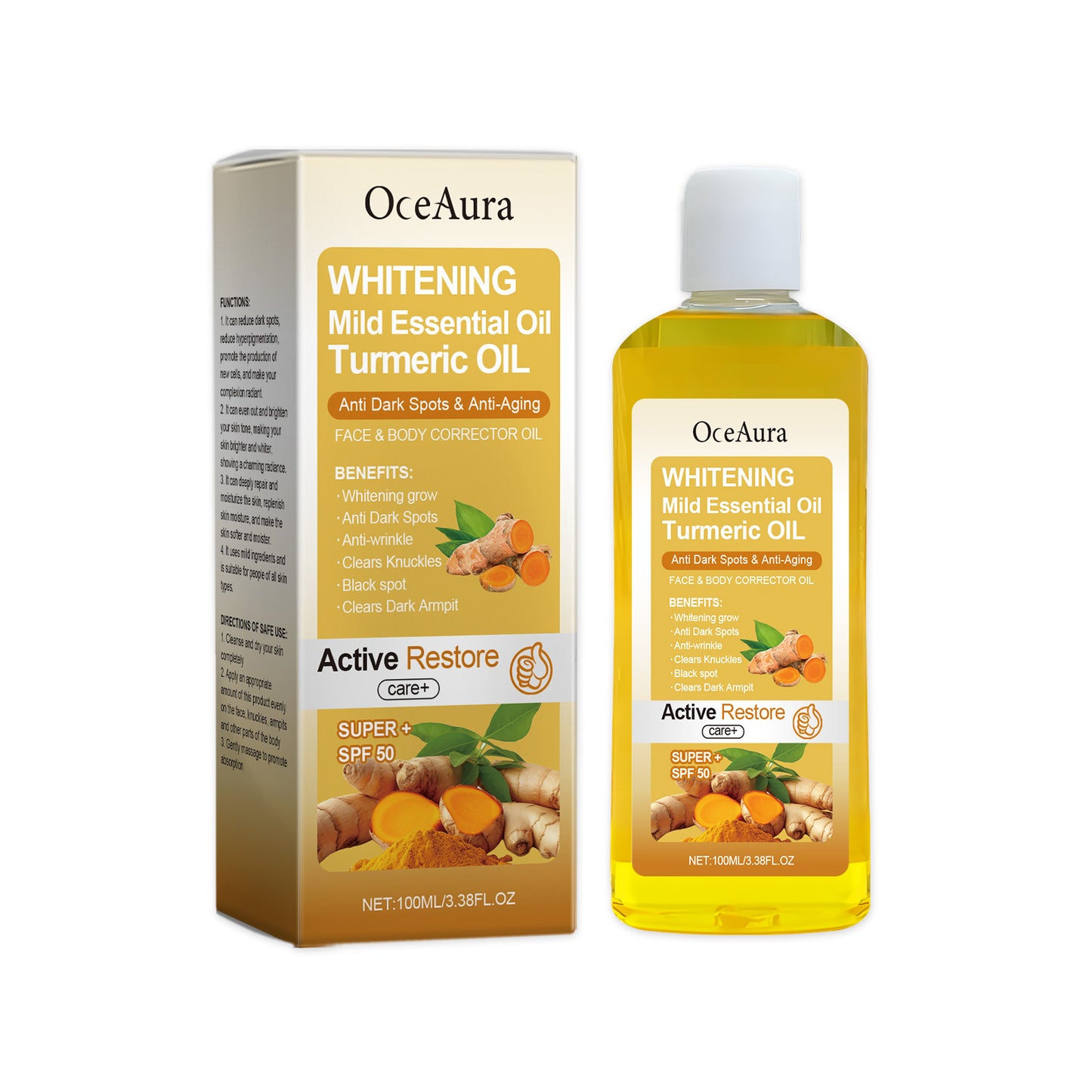Turmeric Body Care Oil - Nourishing Collagen & Argan Oil Skin Brightening Serum