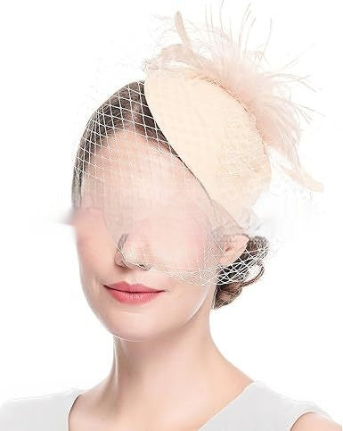 Vintage Bridal Veil Headdress with Flowers