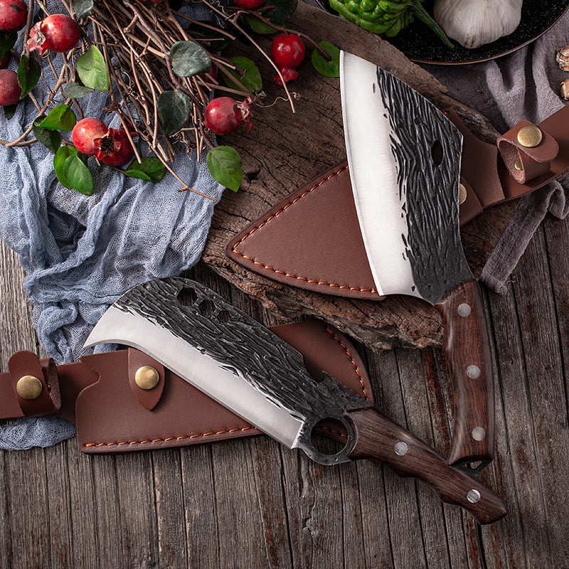 Outdoor Bone Chopping Hook Knife with Sheath - Portable Kitchen Tool
