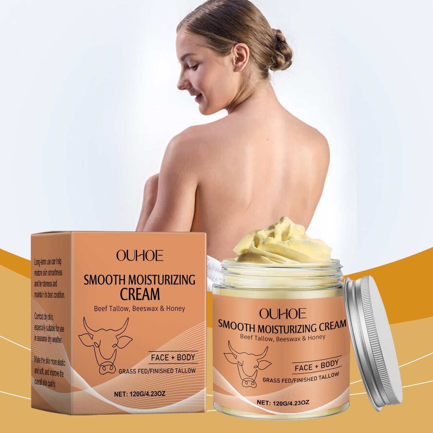 Body Skin Smoothing Moisturizer - Hydrating Firming Cream with Avocado Oil