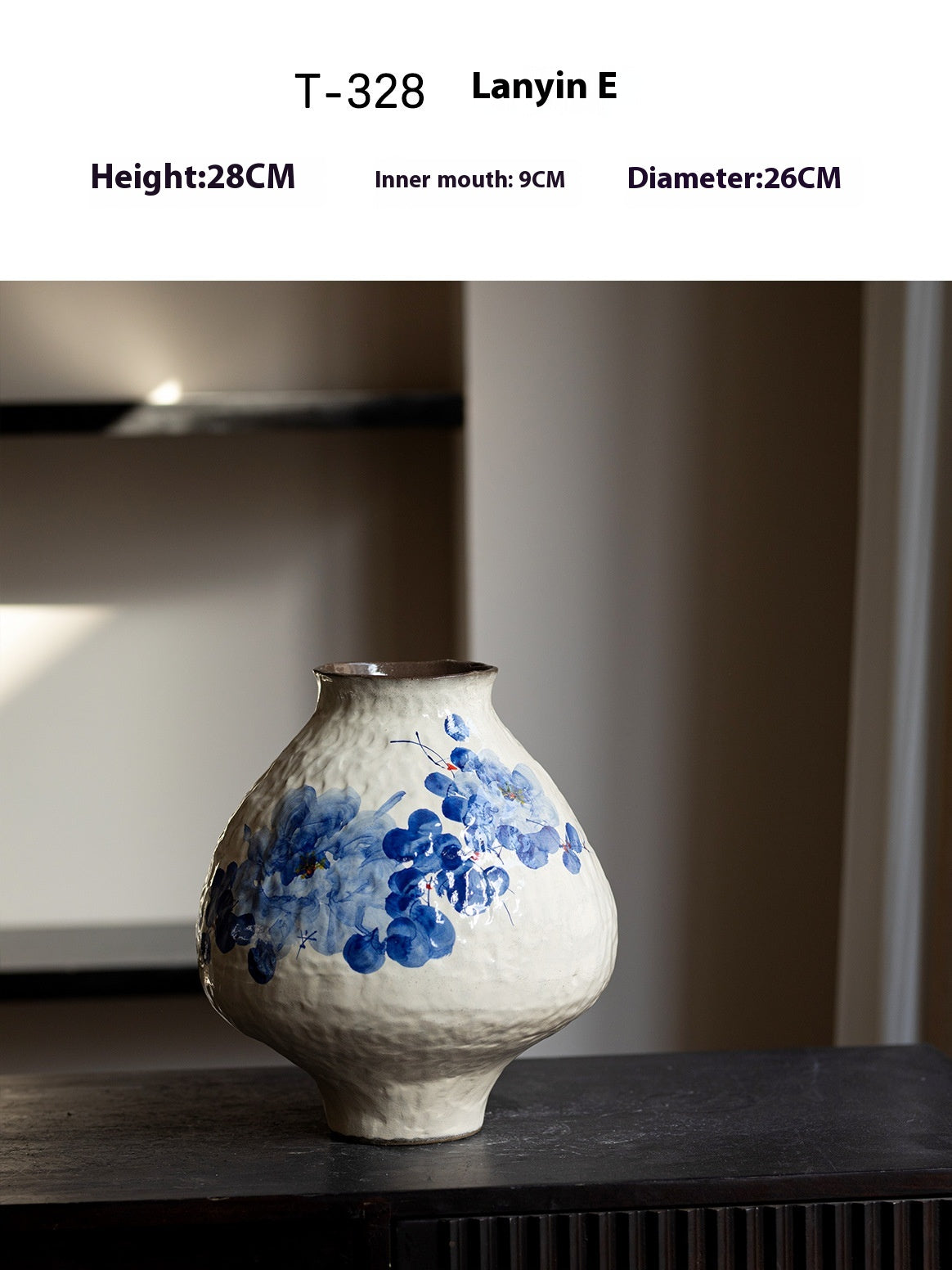 Chinese Style Handmade Ceramic Vase - Silent White Decorative Home Accent