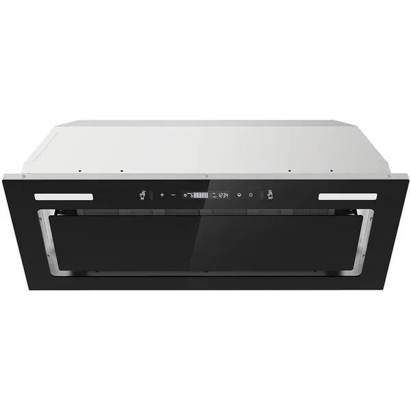 30 Inch Range Hood Insert 800 CFM Black Glass Vent Fan with Gesture Touch Control