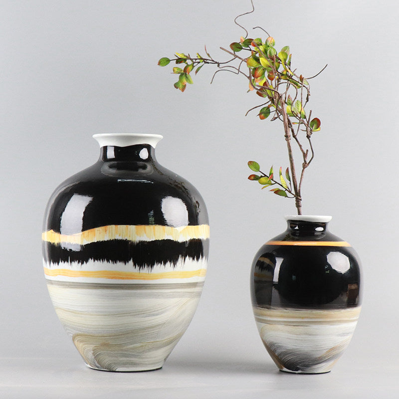 Modern Ceramic Vase with Creative Chinese Design - Home Decor