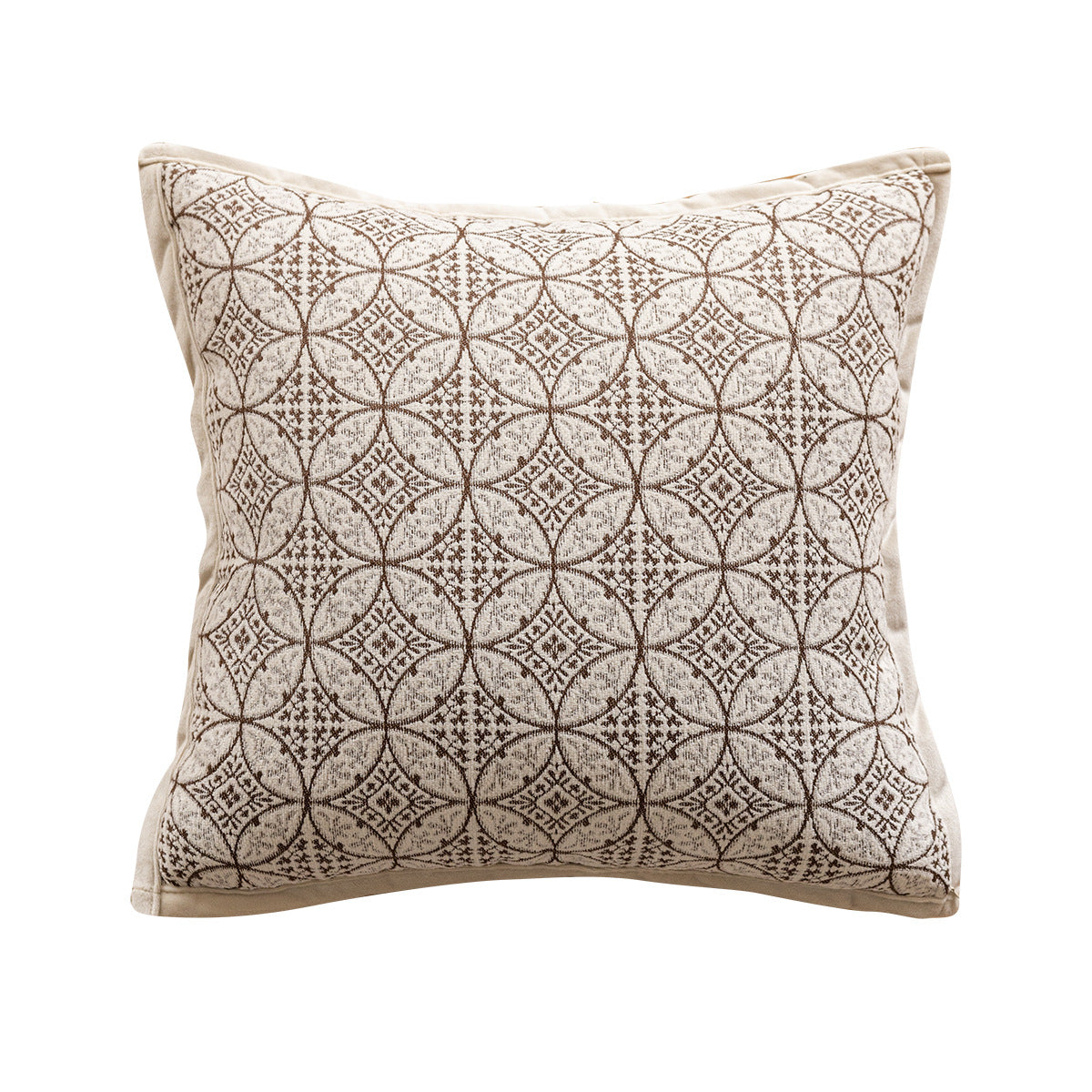 French-Style Sofa Cushion Cover Geometric Floral Design 45x45cm