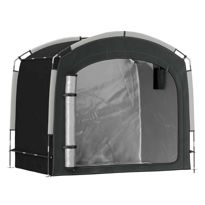 Portable Waterproof Bike Storage Tent for 3-4 Bicycles - Black Garden Shed