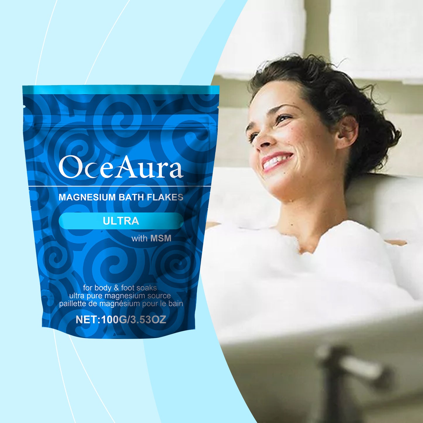 Magnesium Bath Salt Sheets for Muscle Relief and Relaxation