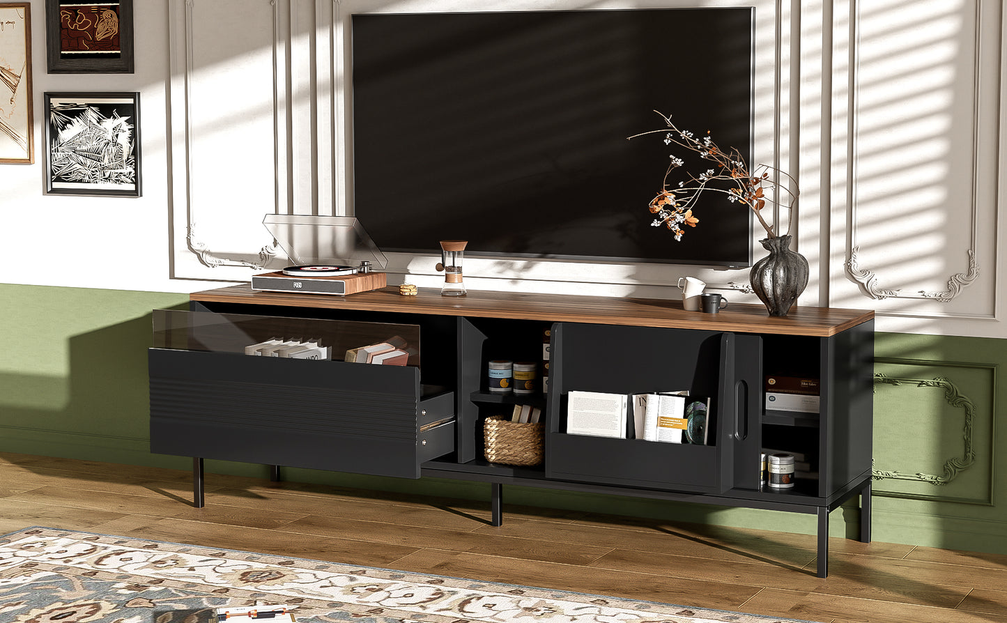 Modern TV Stand for TVs Up to 75 Inches - Black