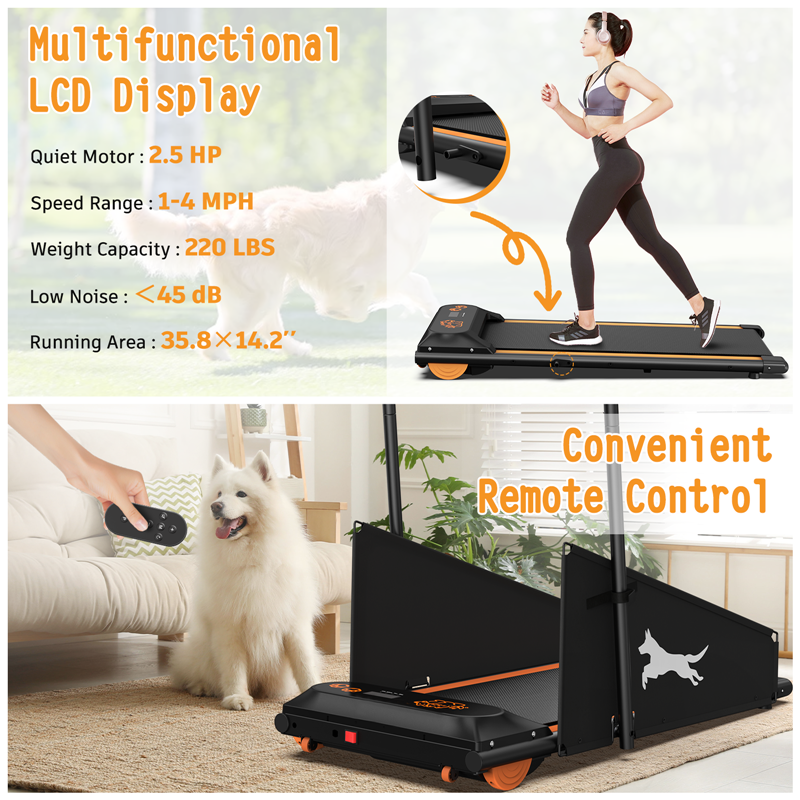 Dog Treadmill for Small & Medium Dogs - Foldable Pet Fitness Trainer