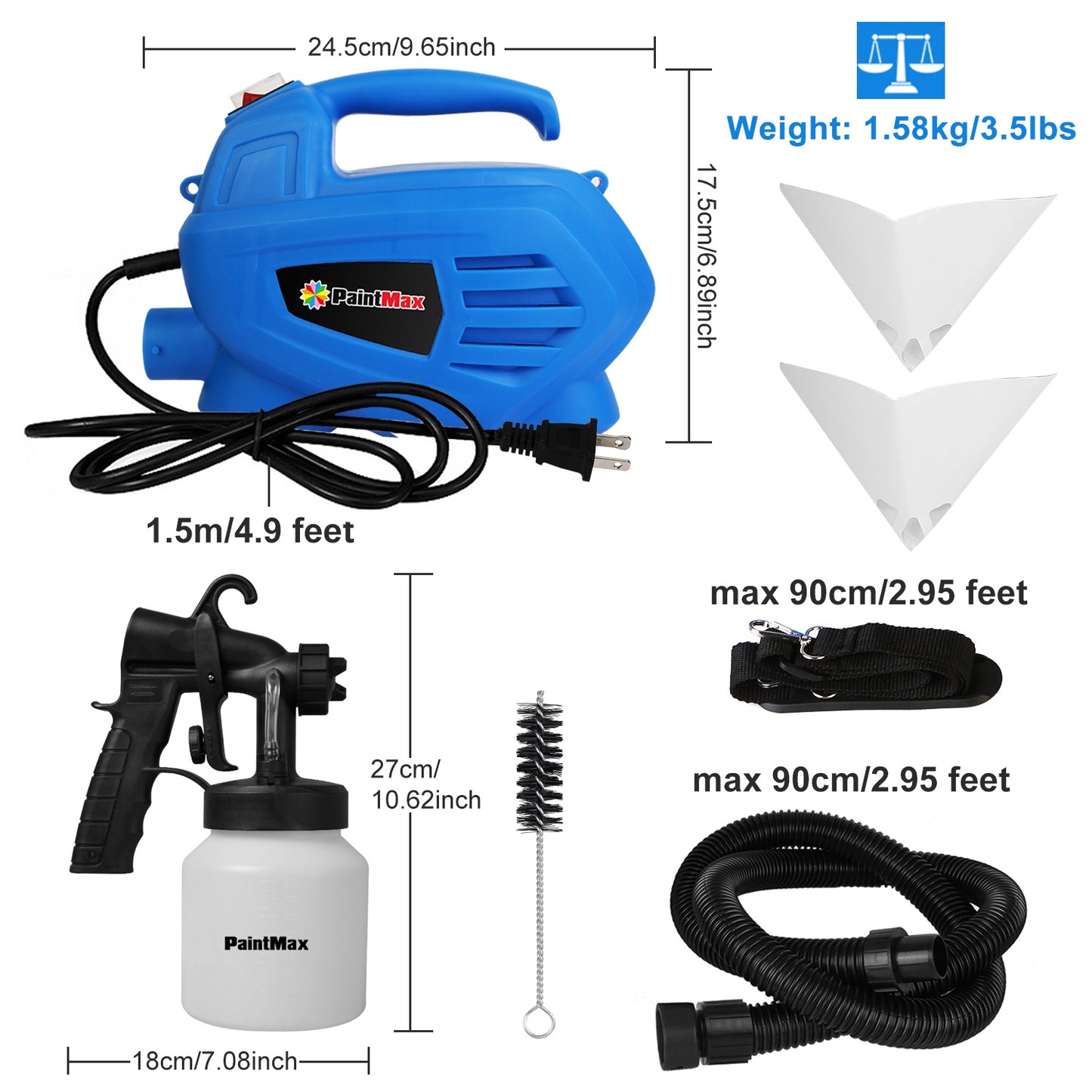 800ML Paint Spray Gun for Home Garden Decoration - 3 Pattern HVLP Painter