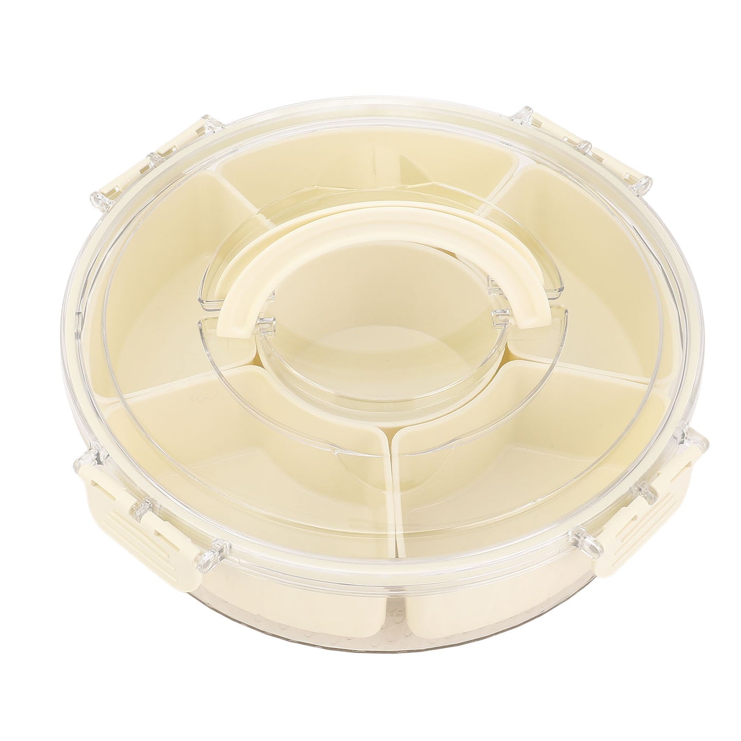 360° Rotating Snack Tray with 6 Compartments - Portable & Sealable