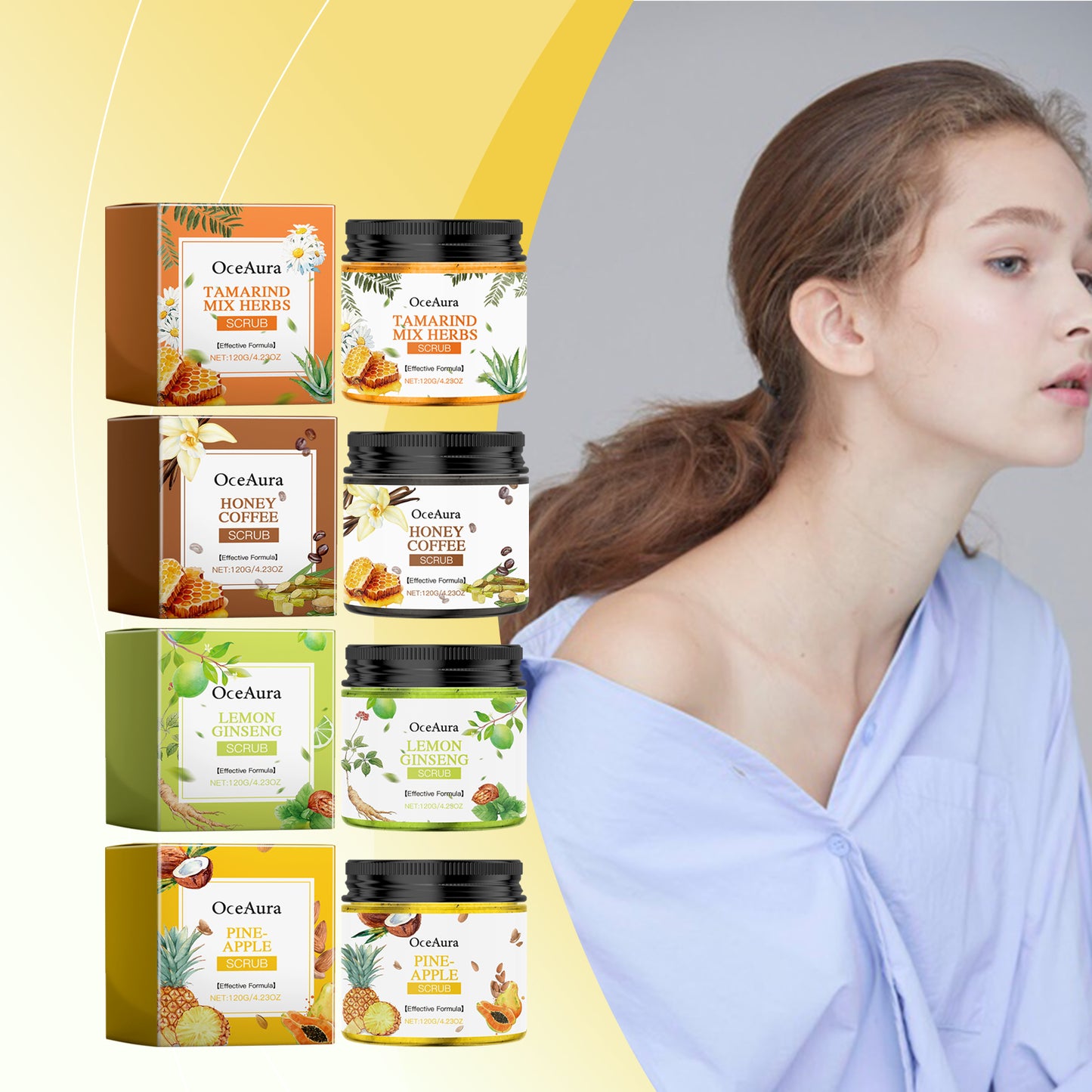 Tamarind Herbal Body Scrub - Exfoliating Skin Care with Oat & Honey Extract
