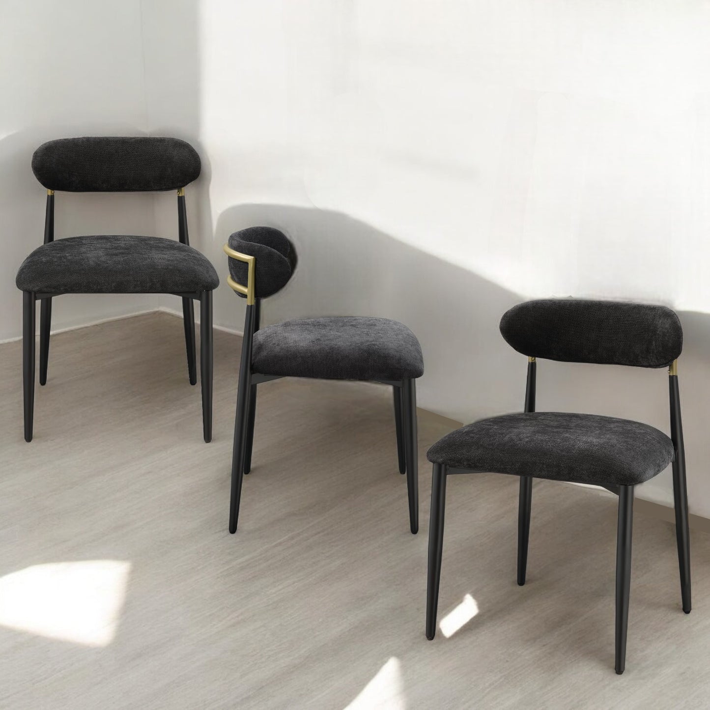 Jaramillo Black Fabric Side Chair Set of 2 - Contemporary Design