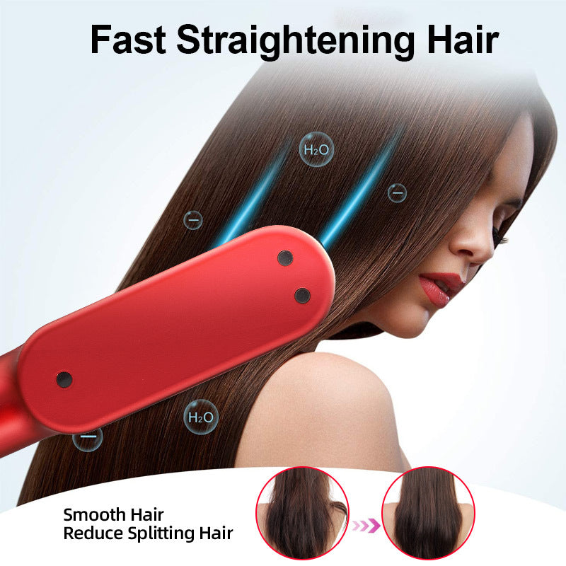 Wireless USB Hair Straightener & Curling Iron - Rechargeable Portable Styling Tool
