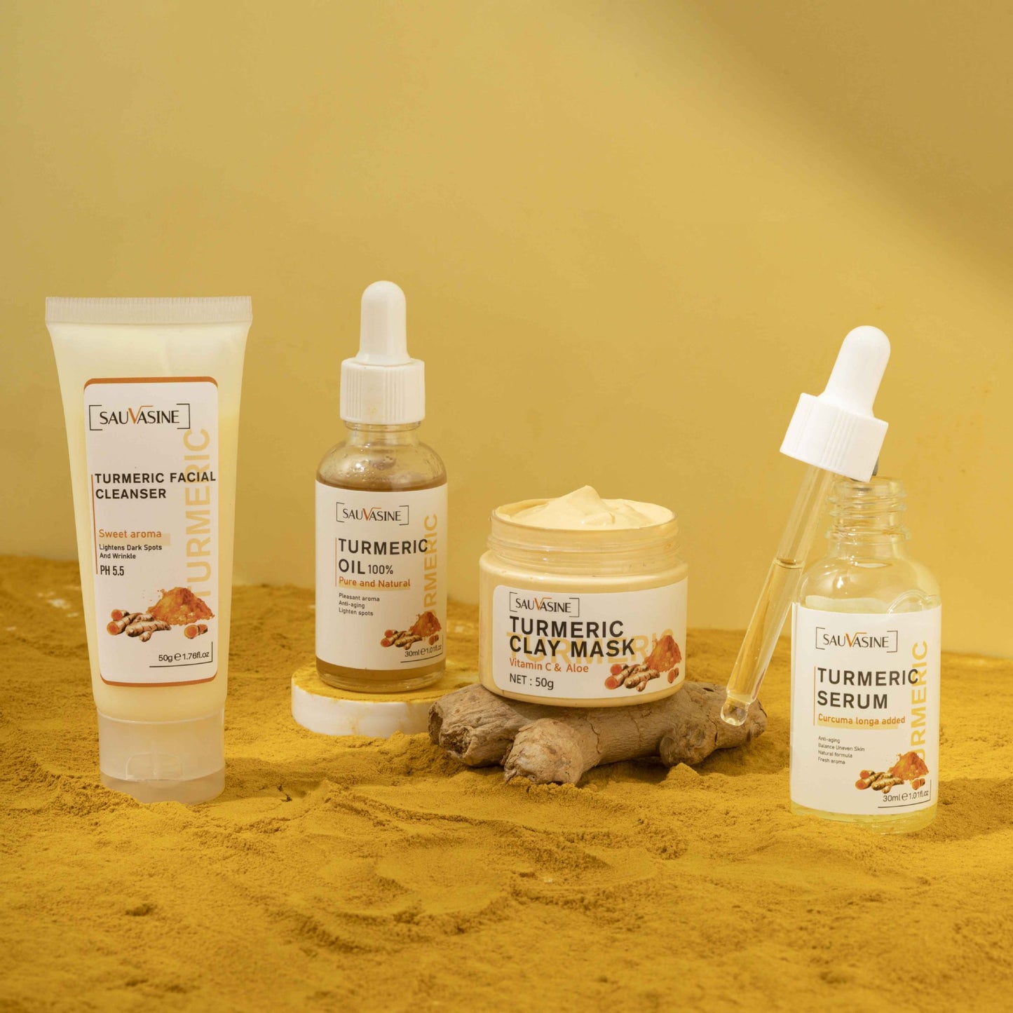 Turmeric Skin Care Set for Gentle Rejuvenation & Deep Nourishing Moisturization