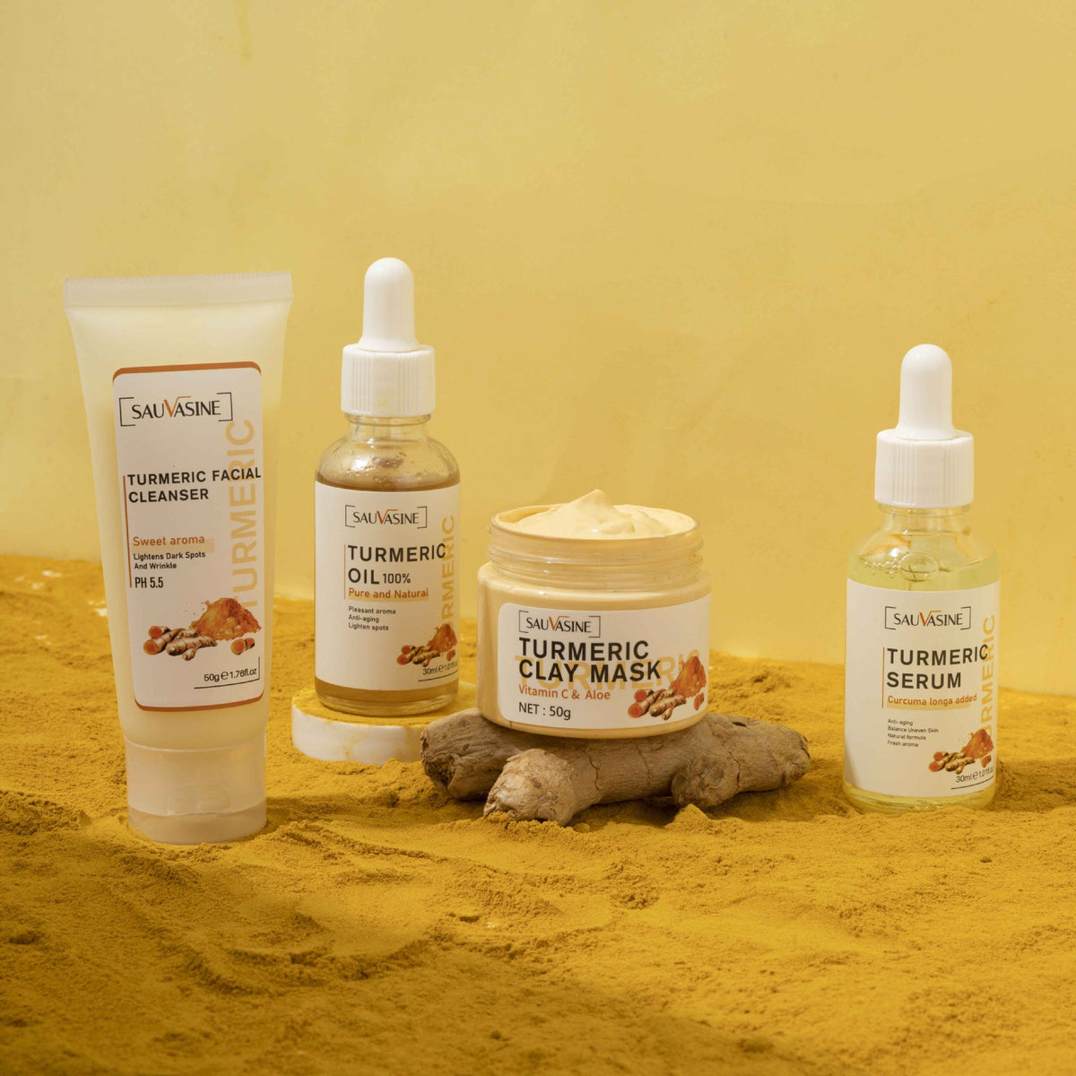 Turmeric Skin Care Set for Gentle Rejuvenation & Deep Nourishing Moisturization