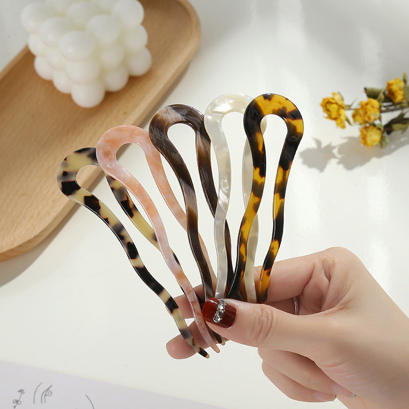 Acetate U-Shaped Hairpin - Korean Style